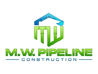 M.W. Pipeline Construction  logo design by mewlana
