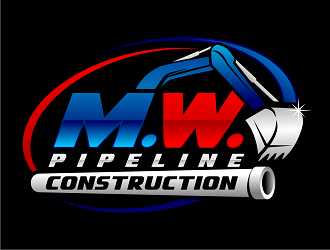 M.W. Pipeline Construction  logo design by haze