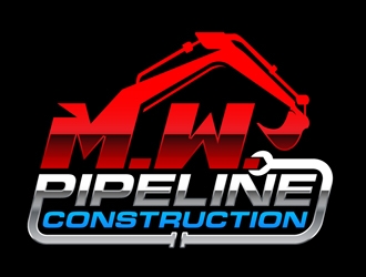 M.W. Pipeline Construction  logo design by DreamLogoDesign