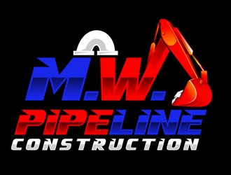M.W. Pipeline Construction  logo design by DreamLogoDesign