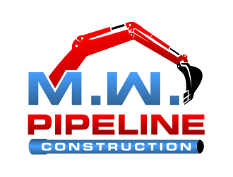 M.W. Pipeline Construction  logo design by cintoko