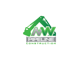 M.W. Pipeline Construction  logo design by kimpol