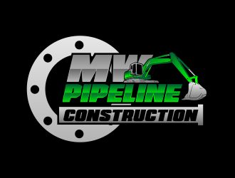 M.W. Pipeline Construction  logo design by beejo