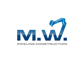 M.W. Pipeline Construction  logo design by mbamboex