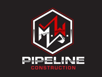M.W. Pipeline Construction  logo design by frontrunner
