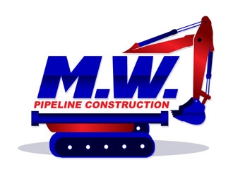 M.W. Pipeline Construction  logo design by LogoInvent