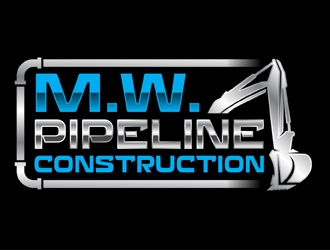 M.W. Pipeline Construction  logo design by MAXR