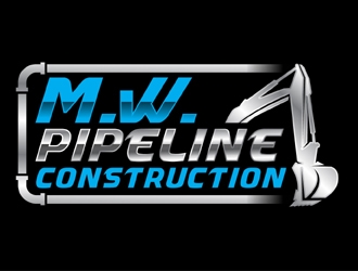 M.W. Pipeline Construction  logo design by MAXR