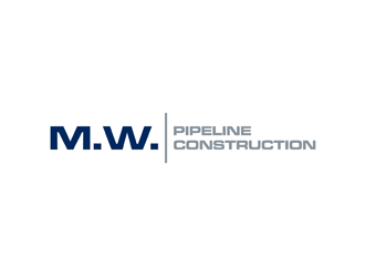 M.W. Pipeline Construction  logo design by alby