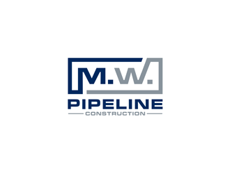 M.W. Pipeline Construction  logo design by alby