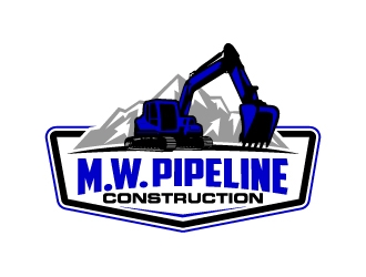M.W. Pipeline Construction  logo design by jaize