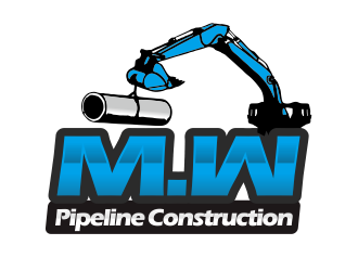 M.W. Pipeline Construction  logo design by YONK