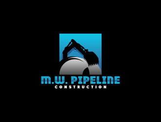M.W. Pipeline Construction  logo design by ekitessar