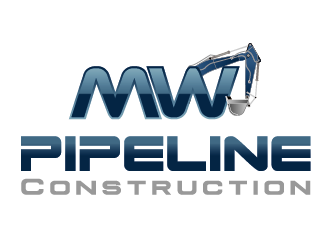 M.W. Pipeline Construction  logo design by axel182