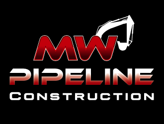 M.W. Pipeline Construction  logo design by axel182