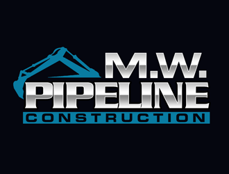 M.W. Pipeline Construction  logo design by kunejo