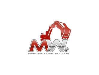 M.W. Pipeline Construction  logo design by naldart