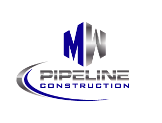 M.W. Pipeline Construction  logo design by pencilhand