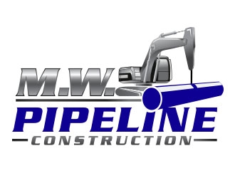 M.W. Pipeline Construction  logo design by Vincent Leoncito