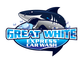 Great White Express Car Wash logo design by megalogos