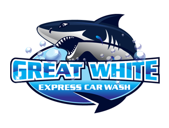 Great White Express Car Wash logo design by megalogos