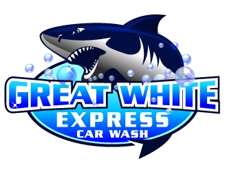 Great White Express Car Wash logo design by fantastic4