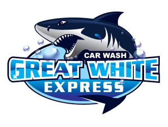Great White Express Car Wash logo design by logoguy
