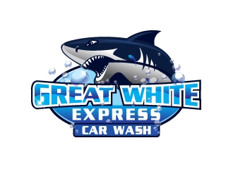 Great White Express Car Wash logo design by labo