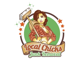 Local Chicks Junk Removal logo design by Suvendu