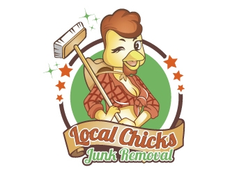Local Chicks Junk Removal logo design by Suvendu