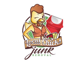 Local Chicks Junk Removal logo design by DreamLogoDesign