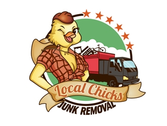 Local Chicks Junk Removal logo design by DreamLogoDesign