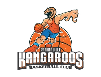 Parkerville Kangaroos Basketball Club logo design by Suvendu