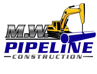 M.W. Pipeline Construction  logo design by Vincent Leoncito