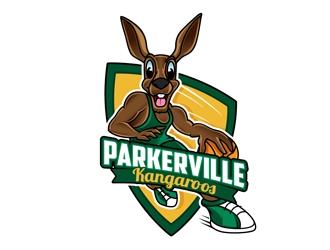 Parkerville Kangaroos Basketball Club logo design by DreamLogoDesign