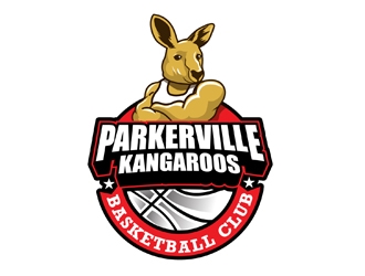 Parkerville Kangaroos Basketball Club logo design by DreamLogoDesign