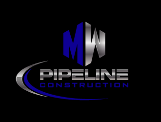 M.W. Pipeline Construction  logo design by pencilhand
