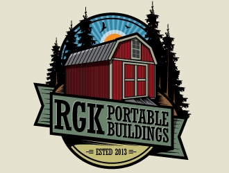 RGK Portable Buildings logo design by gogo