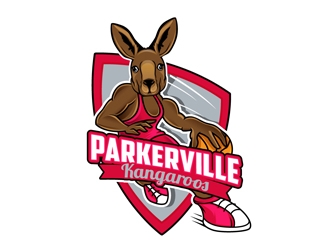 Parkerville Kangaroos Basketball Club logo design by DreamLogoDesign