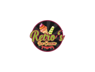 Retros Ice Cream logo design by DanizmaArt