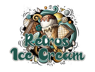 Retros Ice Cream logo design by AYATA