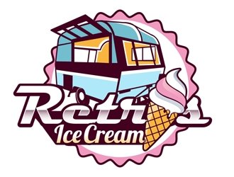 Retros Ice Cream logo design by DreamLogoDesign