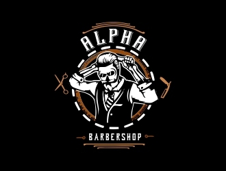 Alpha Barbershop logo design by mrdesign
