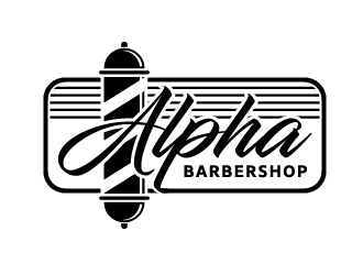 Alpha Barbershop logo design by tony