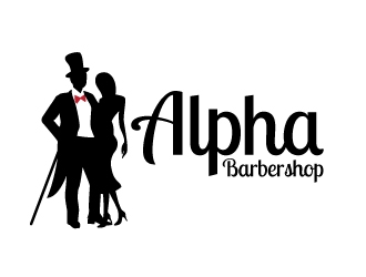 Alpha Barbershop logo design by Dawnxisoul393