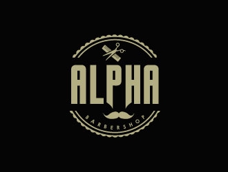 Alpha Barbershop logo design by Suvendu