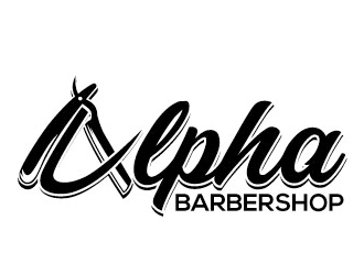 Alpha Barbershop logo design by gogo
