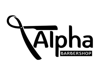 Alpha Barbershop logo design by gogo