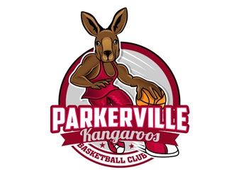 Parkerville Kangaroos Basketball Club logo design by DreamLogoDesign