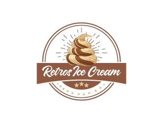 Retros Ice Cream logo design by sanstudio